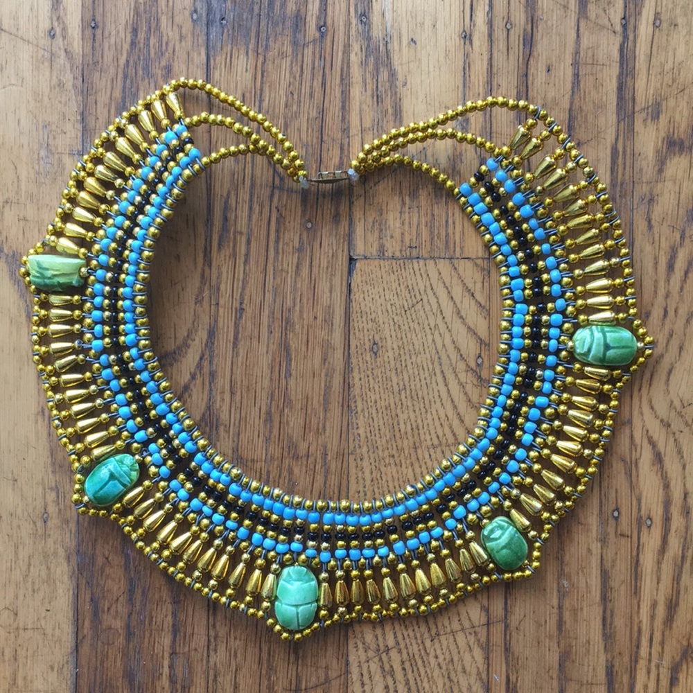 Ruth Bader Ginsburg Cleopatra gold beaded necklace